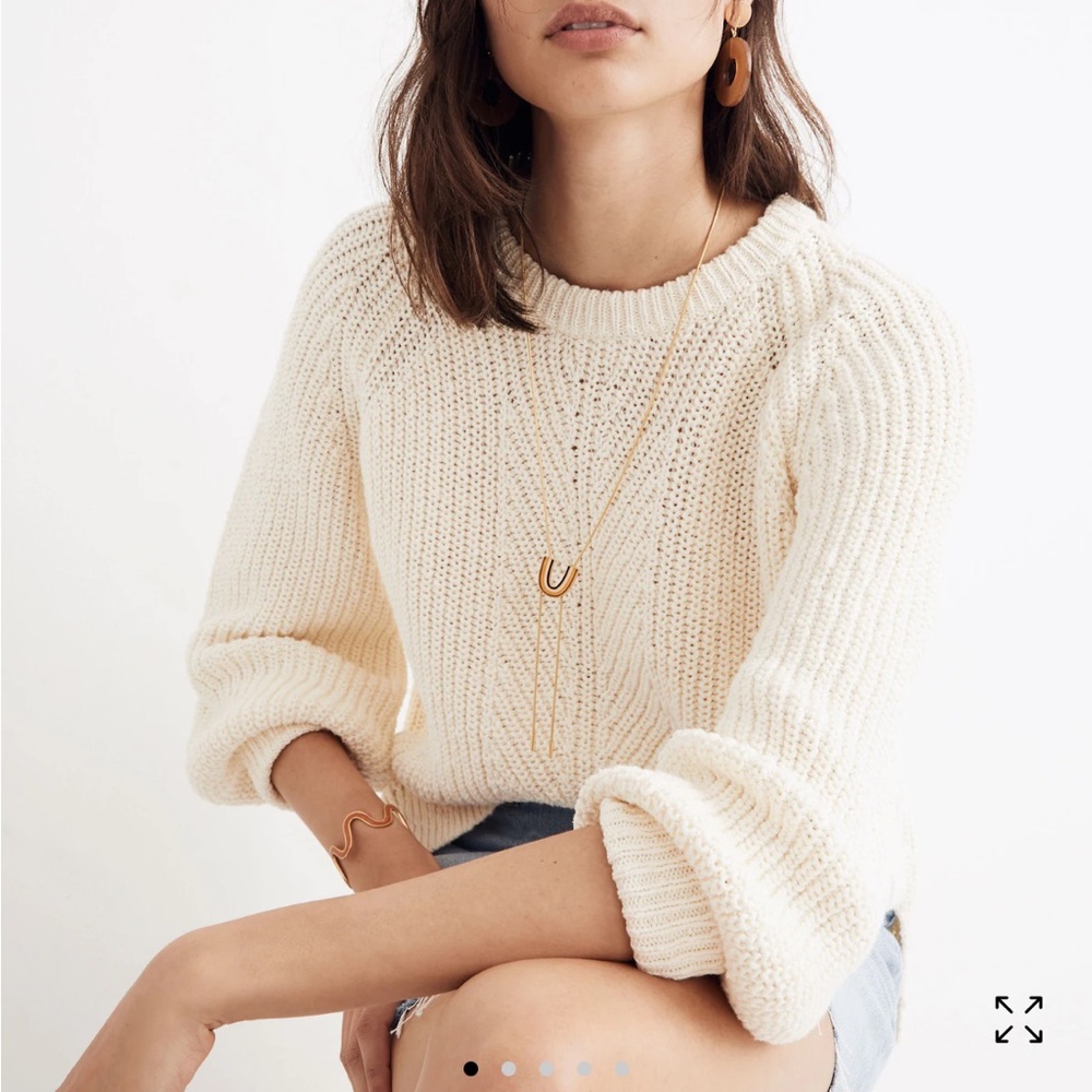 Madewell balloon sleeve cotton sweater - medium